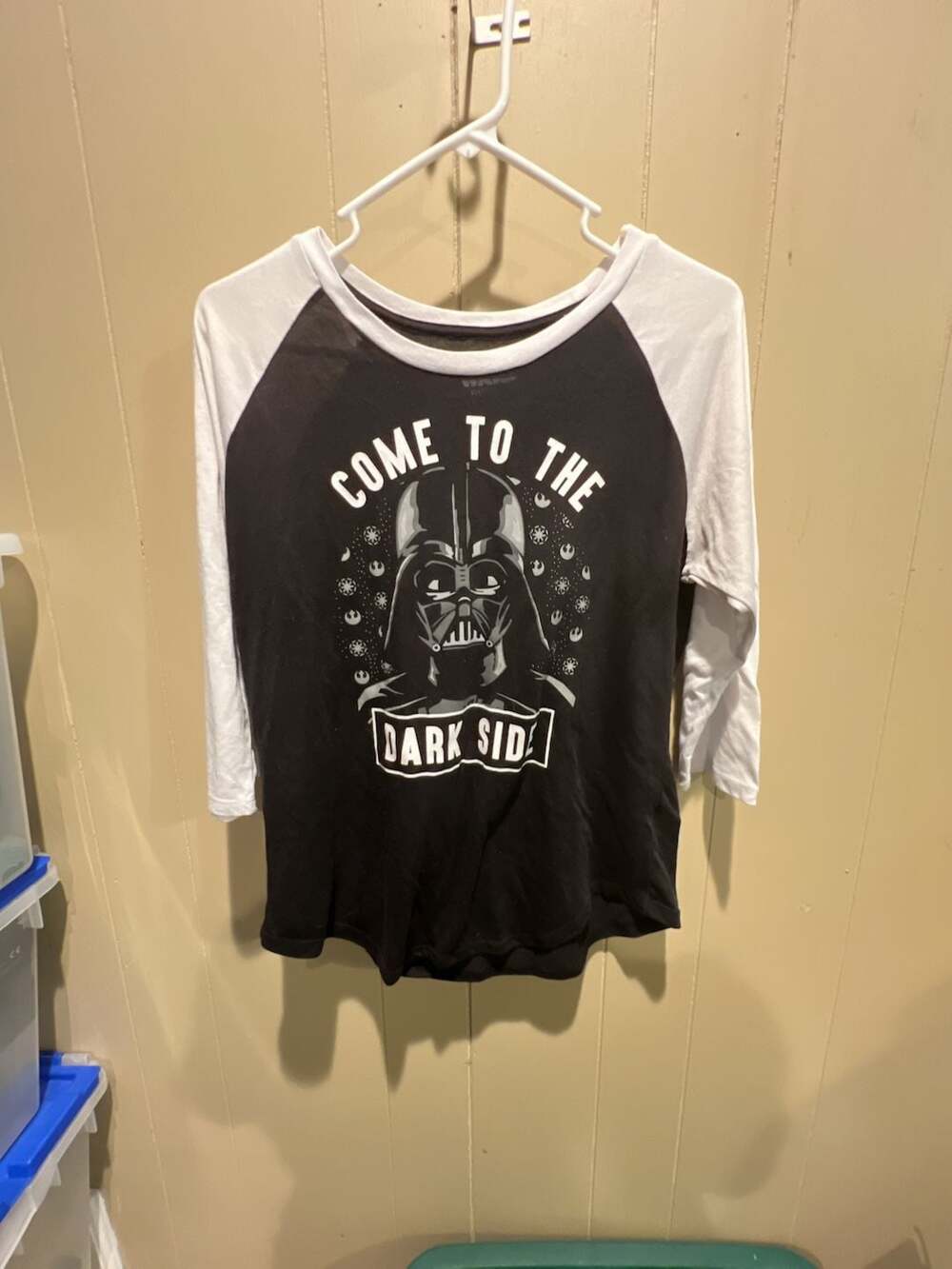 Star Wars Darth Vader Come To The Dark Side Baseball Raglan T-Shirt Large